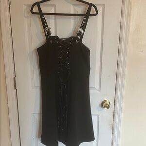 SHEIN Curve Elegant Black Heavy Metal/Goth Corset Dress